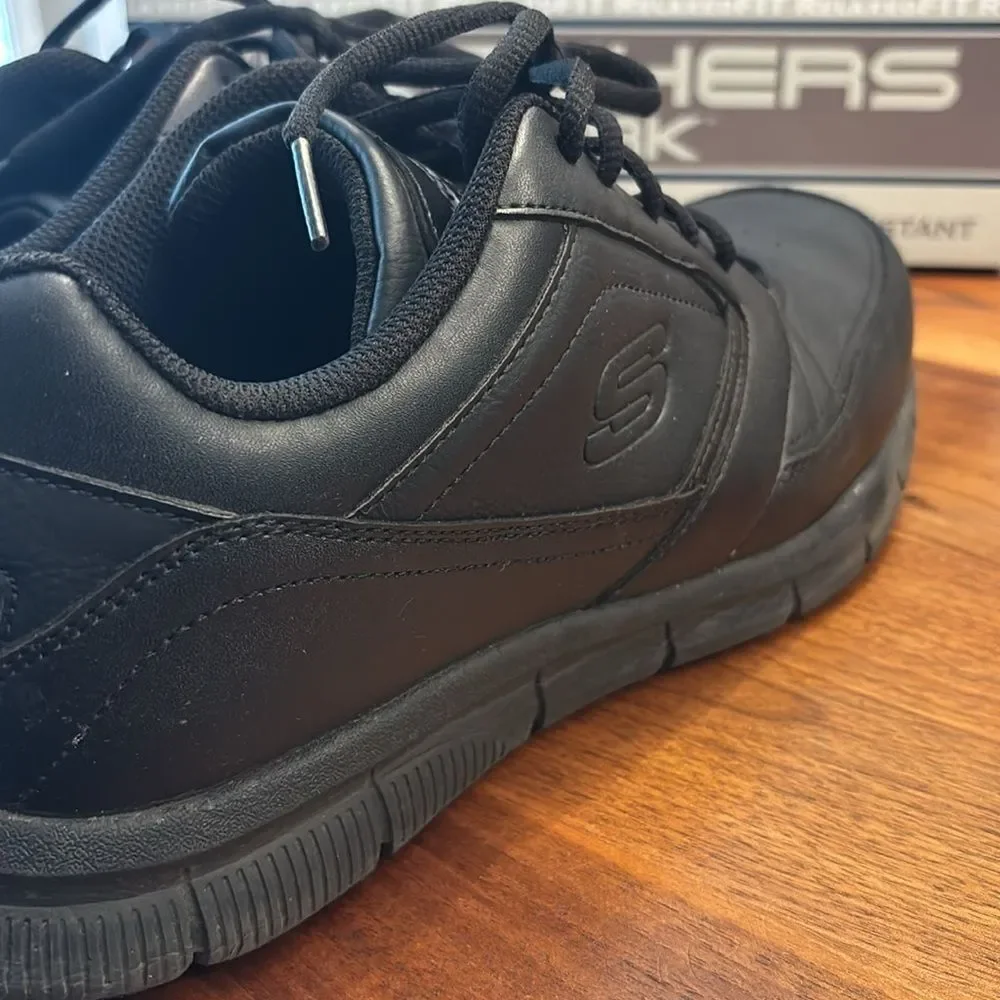 Skechers Work Men's Black Nampa Memory Foam Relaxed Fit Service Shoe Size 12